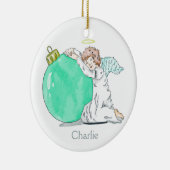 Weihnachtsengels-Nameverzierung Keramikornament (Rechts)