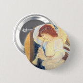 Weihnachtsengels-rundes Knopf-Button - Burne-Jones Button (Vorne & Hinten)