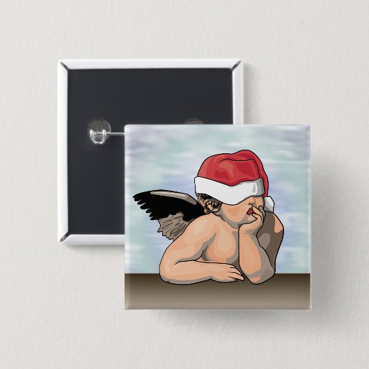 Weihnachtsengelsknopf Button (Vorne & Hinten)