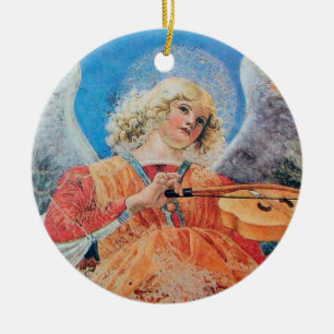 WEIHNACHTSENGLER Blauer Saphir Keramikornament