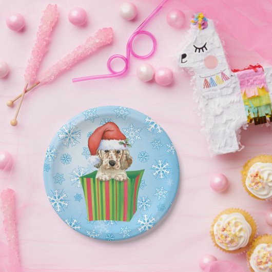 Weihnachtsenglische Setter Pappteller (Party)