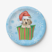 Weihnachtsenglische Setter Pappteller (Vorderseite)