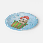 Weihnachtsenglische Setter Pappteller (Schrägansicht)