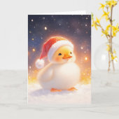 Weihnachtsente Karte (Gelbe Blume)