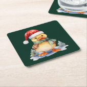 Weihnachtsente Rechteckiger Pappuntersetzer (angewinkelt)
