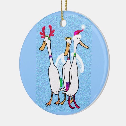 Weihnachtsenten Keramikornament (Links)