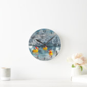 Weihnachtsenten Runde Wanduhr (Zuhause)