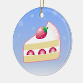 Weihnachtserdbeerkuchen Keramik Ornament (Links)