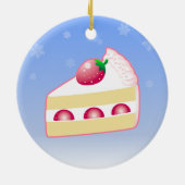 Weihnachtserdbeerkuchen Keramik Ornament (Hinten)