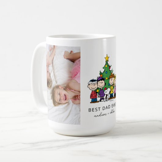 Weihnachtserden | Bester Vater je Foto Kaffeetasse (Vorderseite Links)