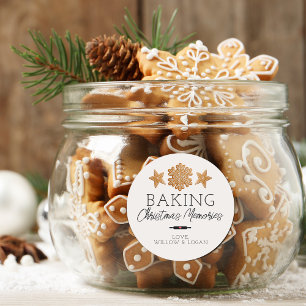 Weihnachtserinnerungen backen runder aufkleber