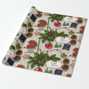 Weihnachtserinnerungen Collage Geschenkpapier