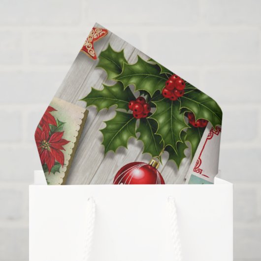Weihnachtserinnerungen Collage Seidenpapier (Geschenktüte)