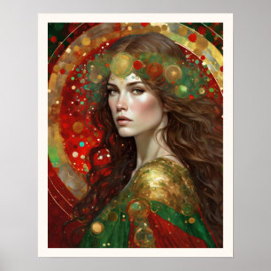 Weihnachtserinnerungen Frauen mit braunem Haar Poster