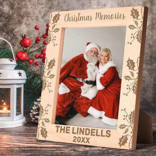 WeihnachtsErinnerungen Holly Verlasst Individuelle Geätzte Rahmen