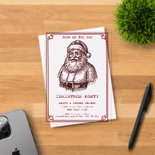 Weihnachtserinnerungen : Vintage Santa Acryleinladungen