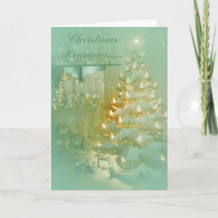Weihnachtserinnerungen...weiches aqua Vintage-Desi Feiertagskarte