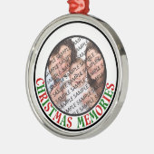 WeihnachtsErinnerungens-GedenkFoto Silbernes Ornament (Links)