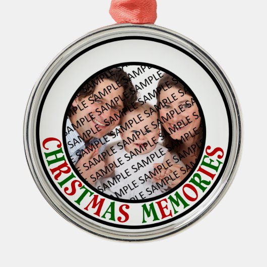 WeihnachtsErinnerungens-GedenkFoto Silbernes Ornament (Vorne)