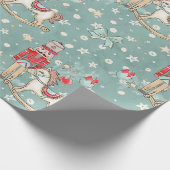 Weihnachtsernährer und Rockpferd Geschenkpapier (Ecke)