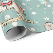 Weihnachtsernährer und Rockpferd Geschenkpapier (Rolleneckpunkt)