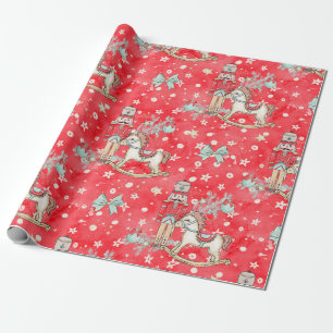 Weihnachtsernährer und Rockpferd Geschenkpapier