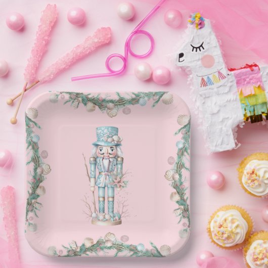 Weihnachtsernährstoff an der Küste Seashell Pappteller (Party)