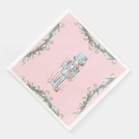 Weihnachtsernährstoff an der Küste Seashell Serviette (Ecke)