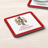 Weihnachtsernährstoff auf Weiß Getränkeuntersetzer (Linke Seite)