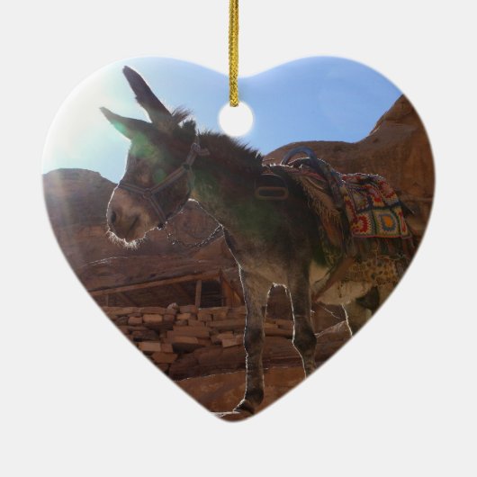 Weihnachtsesel Keramikornament (Hinten)