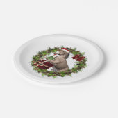 Weihnachtsesel-SanktpapierTeller Pappteller (Schrägansicht)
