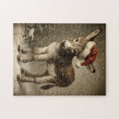 Weihnachtsesel Vintage Puzzle (Horizontal)