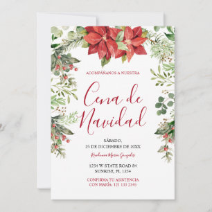 Weihnachtsessen Cena De Navidad Weihnachtsgrün Spa Einladung
