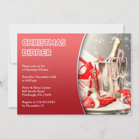 Weihnachtsessen Cocktail Party Einladung (Vorderseite)