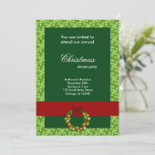 Weihnachtsessen Damask Einladung (Stehend Vorderseite)