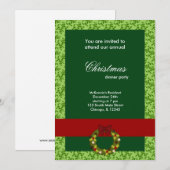 Weihnachtsessen Damask Einladung (Vorne/Hinten)