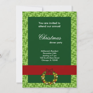 Weihnachtsessen Damask Einladung