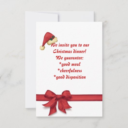 Weihnachtsessen, Einladung (Vorderseite)