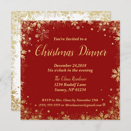 Weihnachtsessen Einladung (Vorne/Hinten)