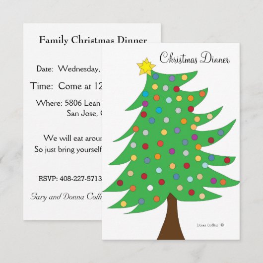 Weihnachtsessen Einladung (Vorne/Hinten)