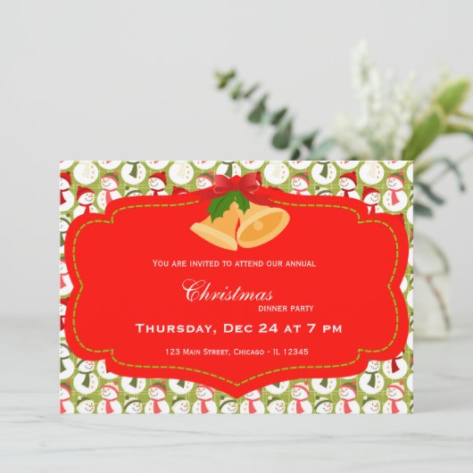 Weihnachtsessen Einladung (Stehend Vorderseite)