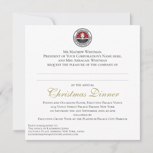 Weihnachtsessen Einladung (Vorderseite)