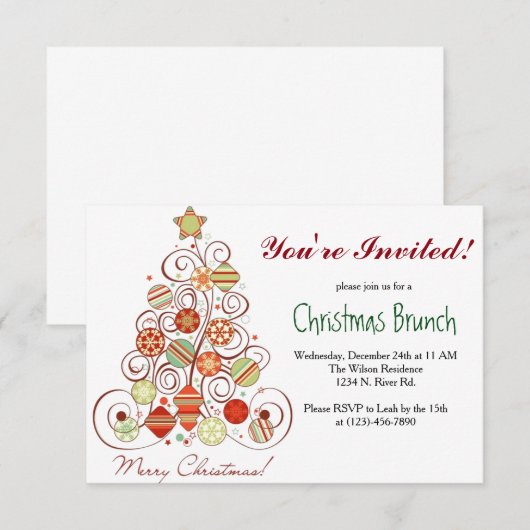 Weihnachtsessen Einladung (Vorne/Hinten)