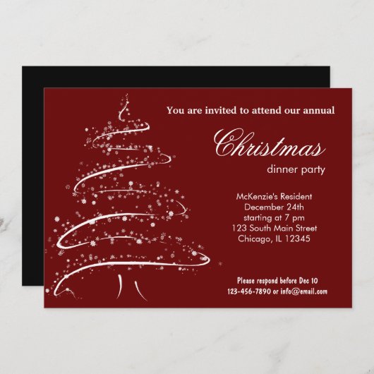 Weihnachtsessen Einladung (Vorne/Hinten)