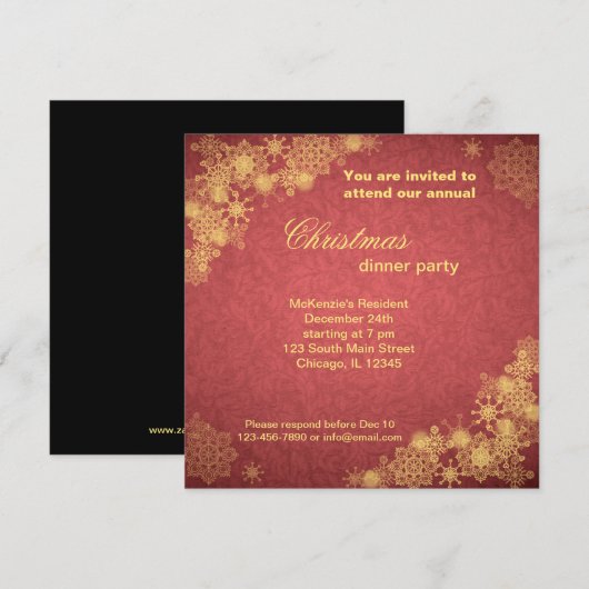 Weihnachtsessen Einladung (Vorne/Hinten)