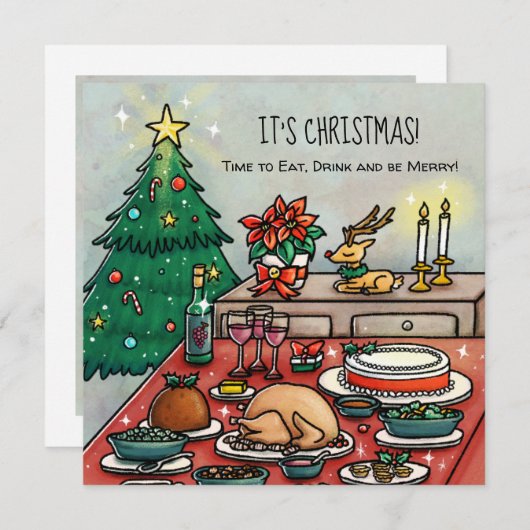 Weihnachtsessen Einladung (Vorne/Hinten)