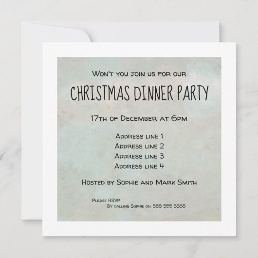Weihnachtsessen Einladung (Rückseite)
