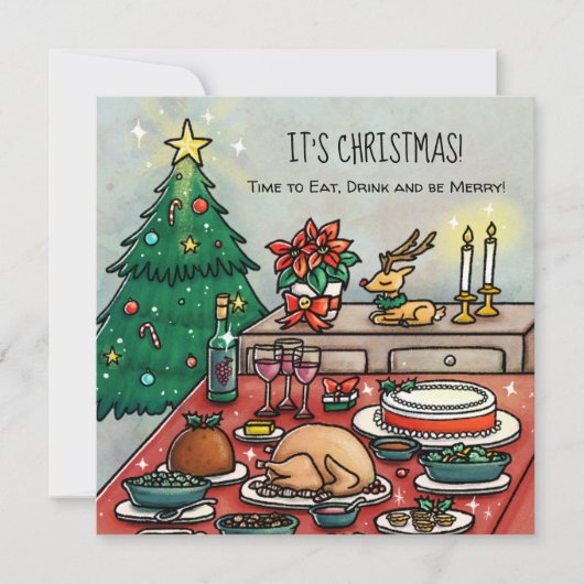 Weihnachtsessen Einladung (Vorderseite)