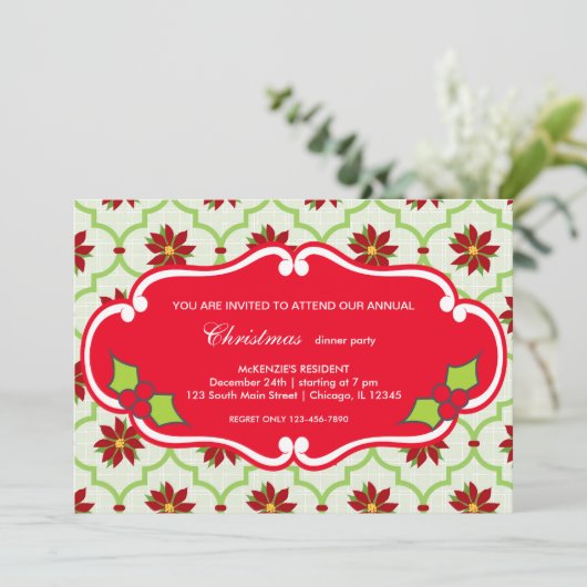 Weihnachtsessen Einladung (Stehend Vorderseite)