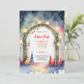 Weihnachtsessen Einladung Festfest Festessen (Stehend Vorderseite)